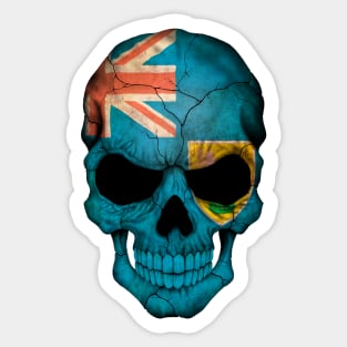 Turks and Caicos Flag Skull Sticker